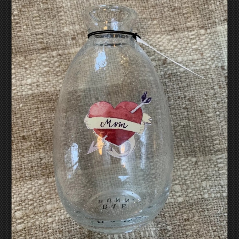 Rae Dunn Bubble Glass Mom Vase NWT